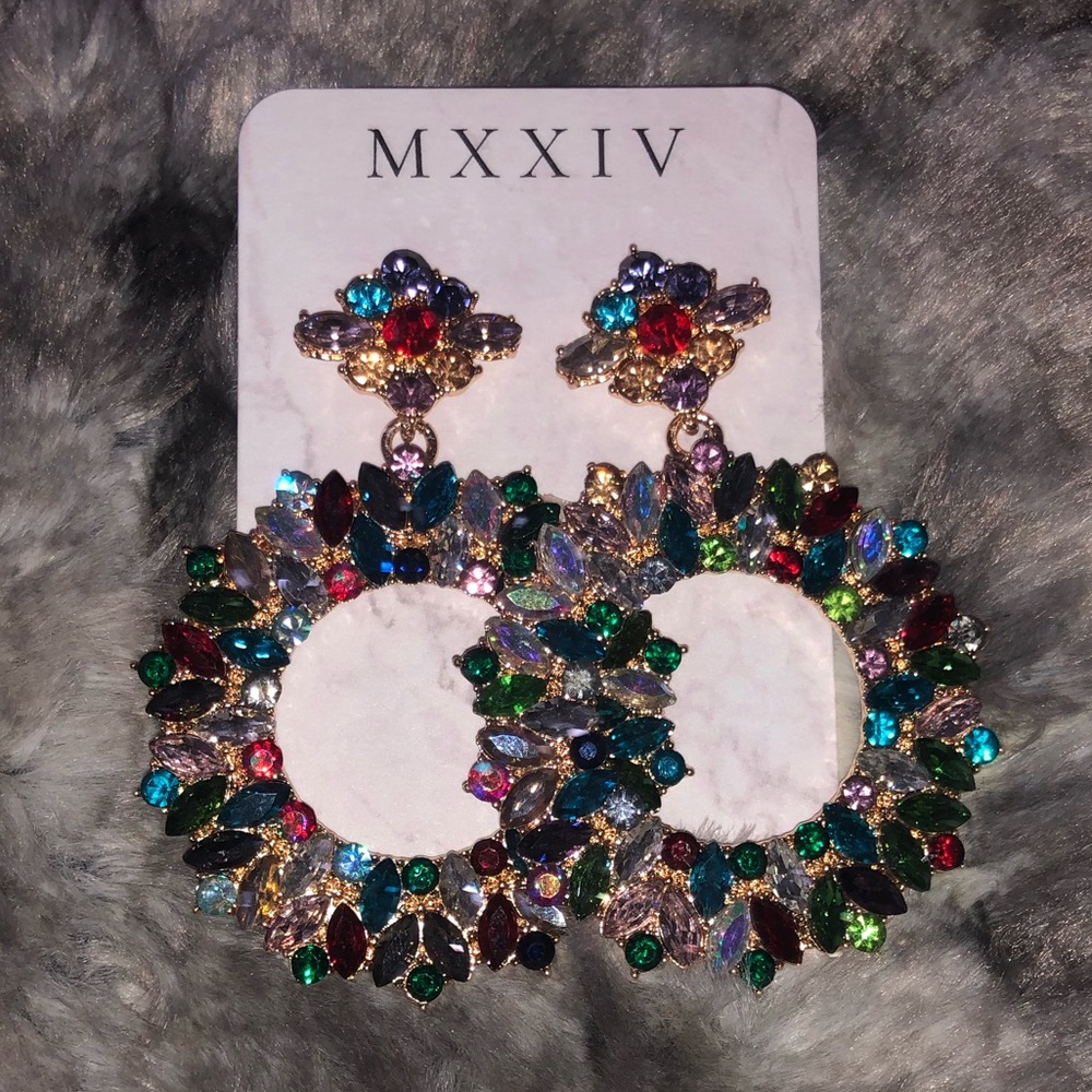 Glam luxe multi color earrings